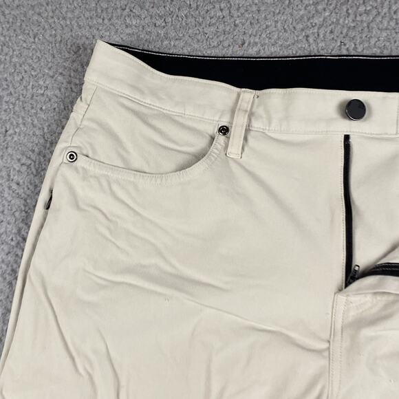 01. Algo Performance Pants Men's 32x34 Cream Beige Chino Performance Causal - Picture 3 of 13